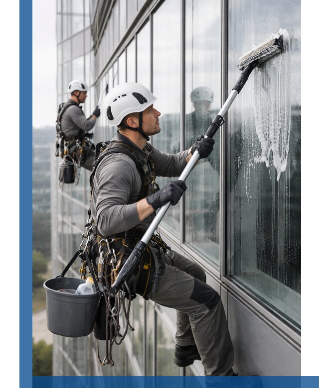 Высотная мойка сплошного остекления с выездом в Балтийске