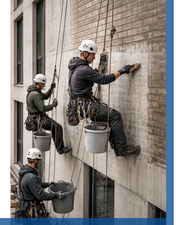 Удаление высолов с фасада в Балтийске от 255 р. | ВЫСОТНИК-Блт