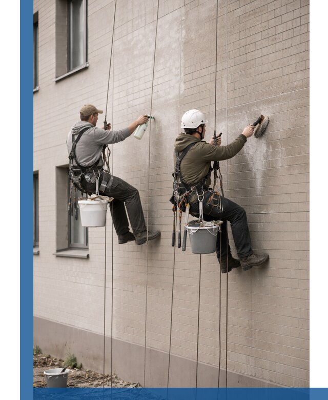 Удаление высолов с фасада зданий в Балтийске без повреждений и следов