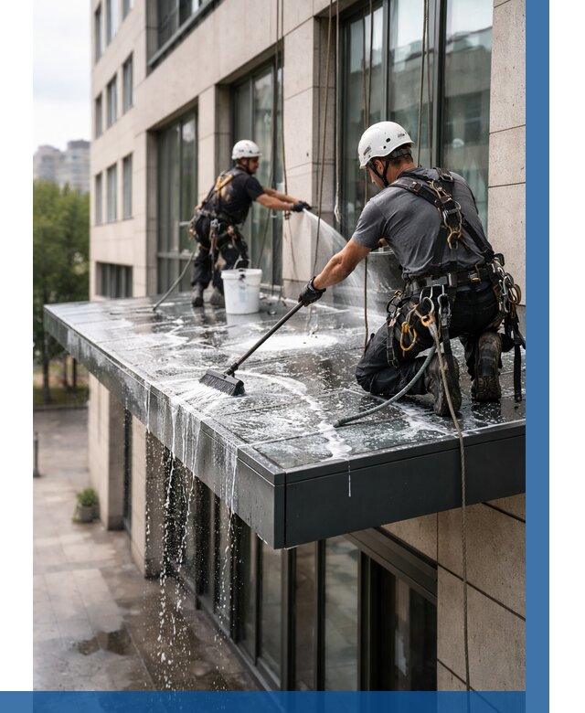 Мойка козырьков и навесов в Балтийске от 3568 р. | ВЫСОТНИК-Блт