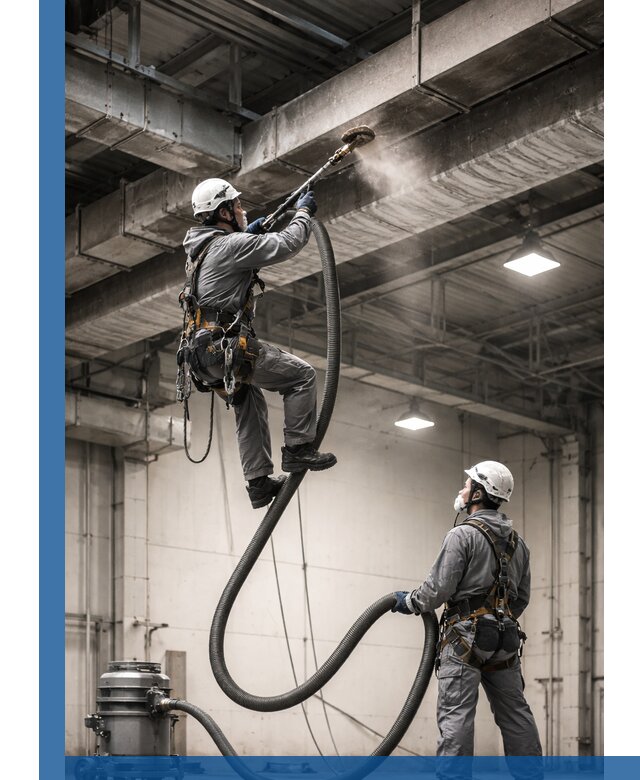 Обеспыливание потолочных конструкций в Балтийске промышленным альпинизмом