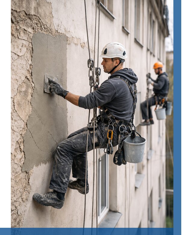 Восстановление штукатурки фасада в Балтийске от 1223 р. | ВЫСОТНИК-Блт