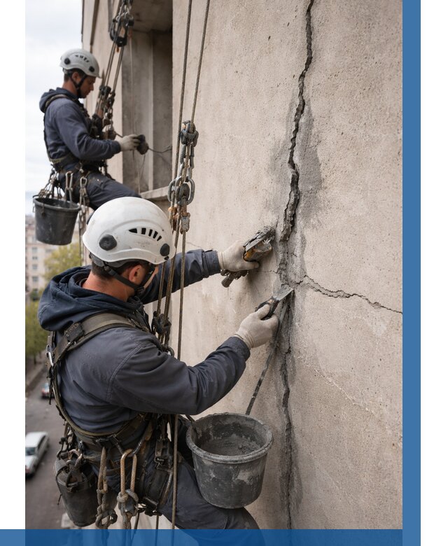 Заделка трещин на фасаде в Балтийске от 918 р. | ВЫСОТНИК-Блт