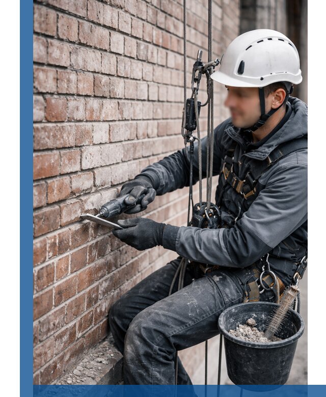 Расшивка кирпичных швов фасадов и стен, ремонт в Балтийске