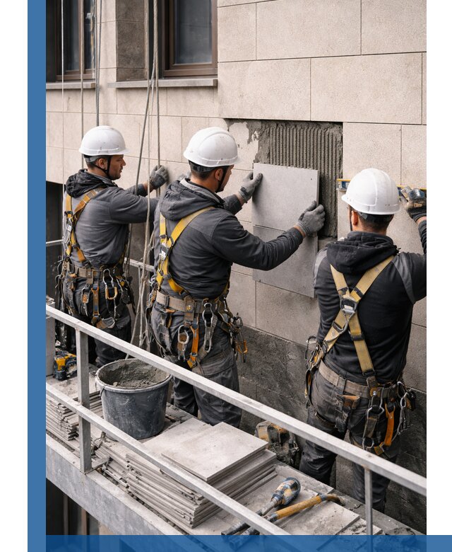 Ремонт облицовки фасада плиткой в Балтийске с гарантией