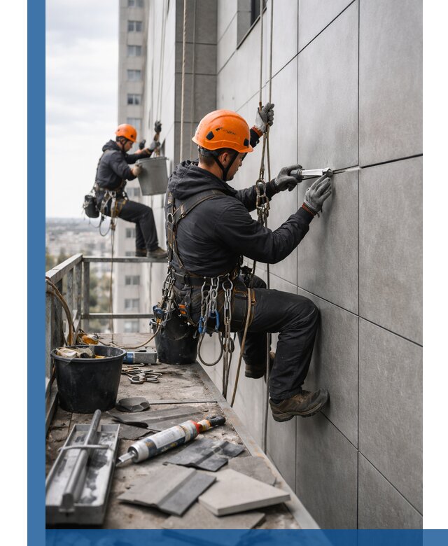 Профессиональный ремонт фасада из керамогранита в Балтийске