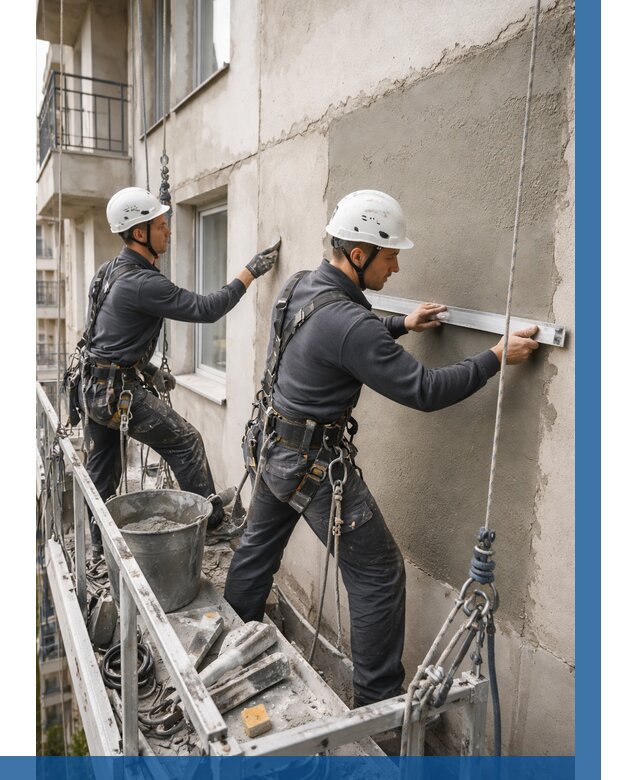 Штукатурка фасада на высоте в Балтийске от 918 р. | ВЫСОТНИК-Блт