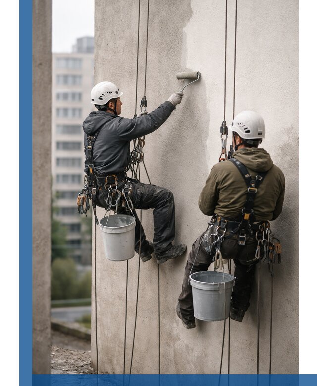 Покраска фасадов высотными альпинистами в Балтийске с гарантией