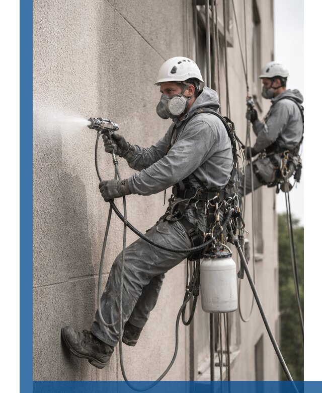 Безвоздушная покраска фасадов зданий в Балтийске профессионально