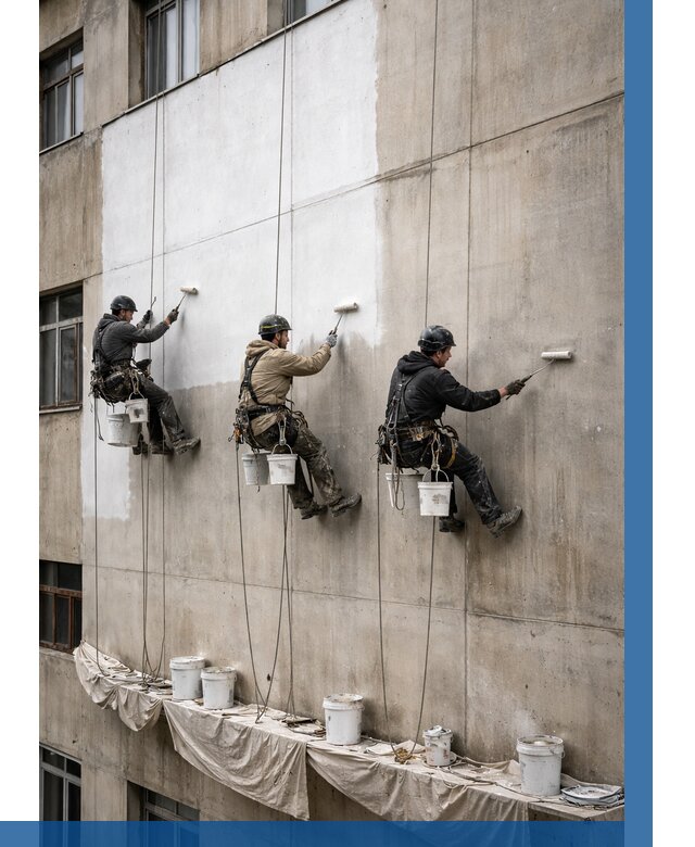 Покраска бетонного фасада в Балтийске от 357 р за м2 | ВЫСОТНИК-Блт