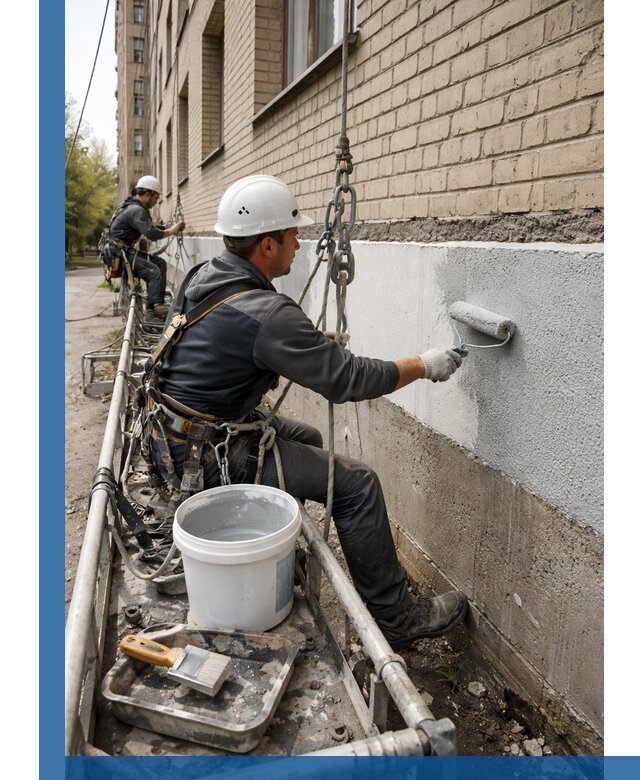 Окраска цоколя здания в Балтийске профессионально и надежно