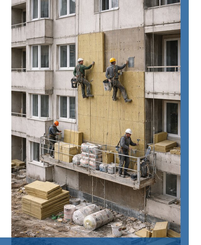 Утепление фасада минватой в Балтийске от 1529 р. | ВЫСОТНИК-Блт