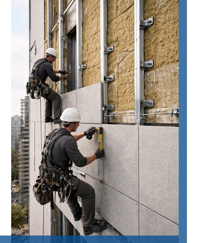 Монтаж вентилируемого фасада в Балтийске от 3568 р. | ВЫСОТНИК-Блт