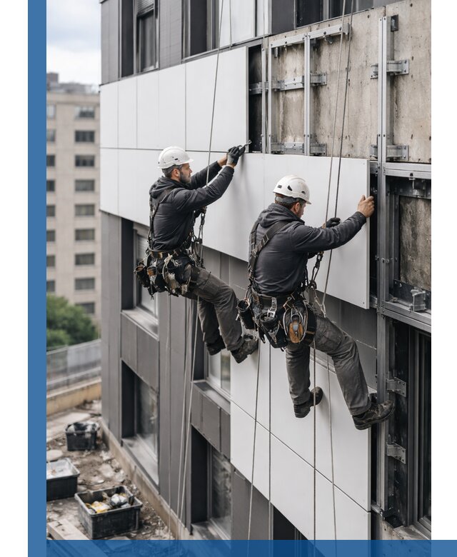 Монтаж композитных панелей фасада в Балтийске под ключ