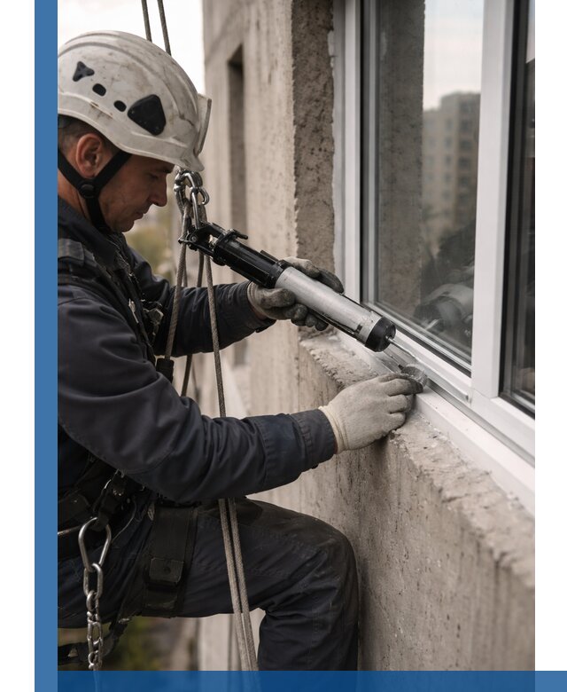 Герметизация оконных швов снаружи в Балтийске профессионально