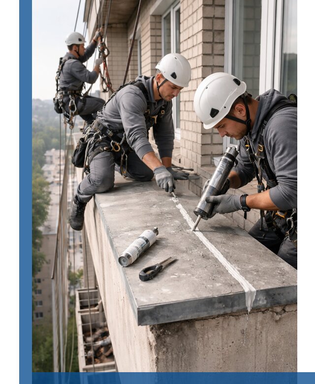 Герметизация балконного козырька в Балтийске профессионально