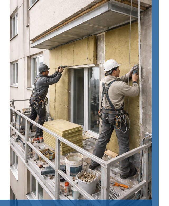 Утепление балкона снаружи в Балтийске от 1631 р. под ключ ВЫСОТНИК-Блт