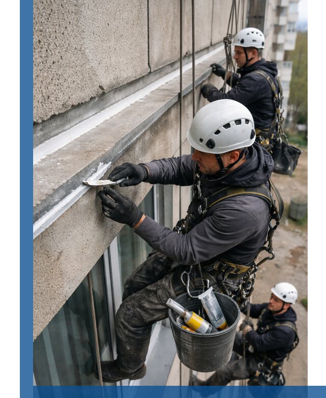 Герметизация примыкания балкона в Балтийске под ключ с гарантией