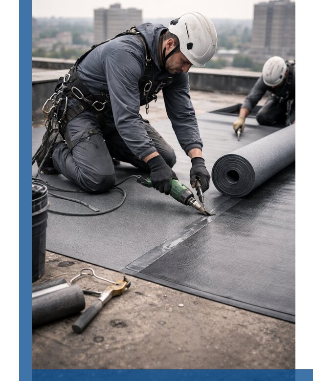 Ремонт мягкой кровли в Балтийске с выездом промальпинистов