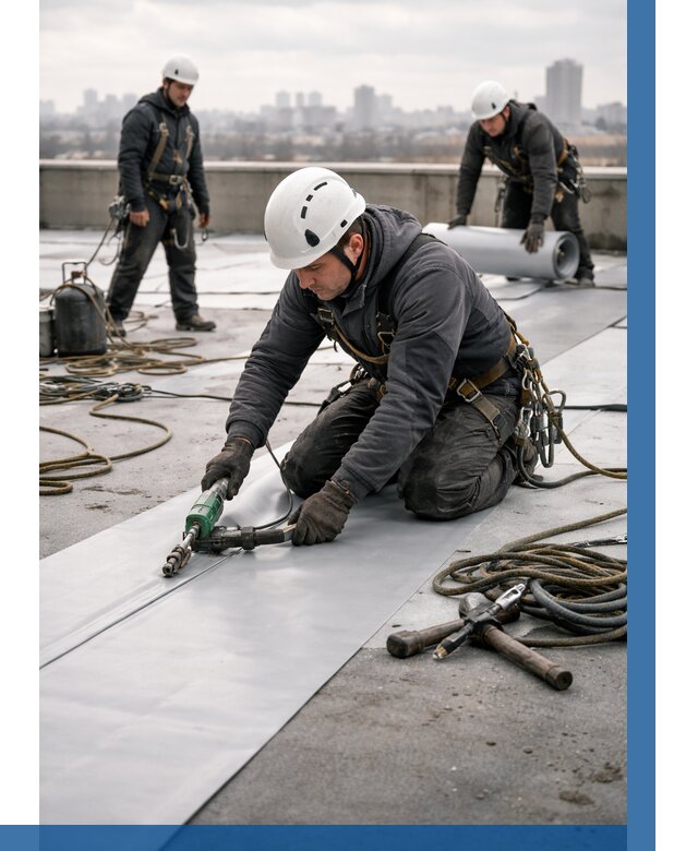 Ремонт мембранной кровли в Балтийске от 1835 р./м2 | ВЫСОТНИК-Блт