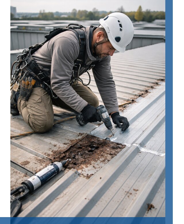 Ремонт профнастила на кровле в Балтийске от 714 р. | ВЫСОТНИК-Блт