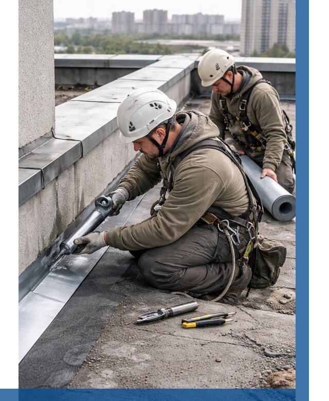 Ремонт кровельных примыканий в Балтийске от 1223 р. | ВЫСОТНИК-Блт