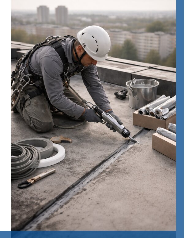 Герметизация швов кровли в Балтийске от 459 р./м2 | ВЫСОТНИК-Блт