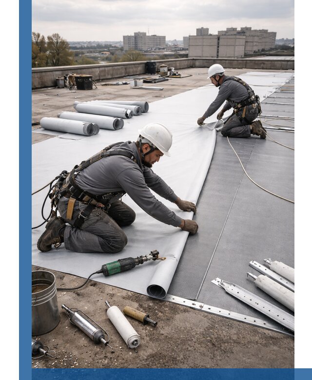 Монтаж мембранной кровли в Балтийске для промышленных зданий