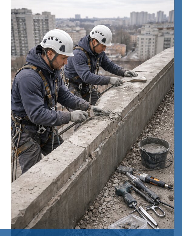 Ремонт парапета на кровле в Балтийске от 1529 р. | ВЫСОТНИК-Блт