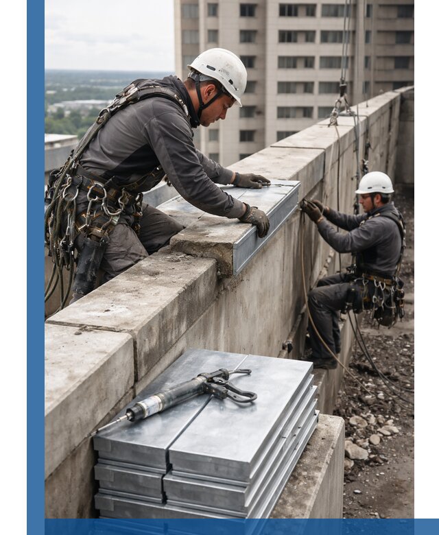 Замена парапетных крышек и установка новых в Балтийске
