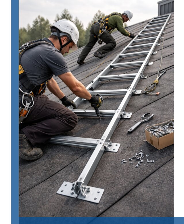 Профессиональный монтаж кровельной лестницы в Балтийске под ключ
