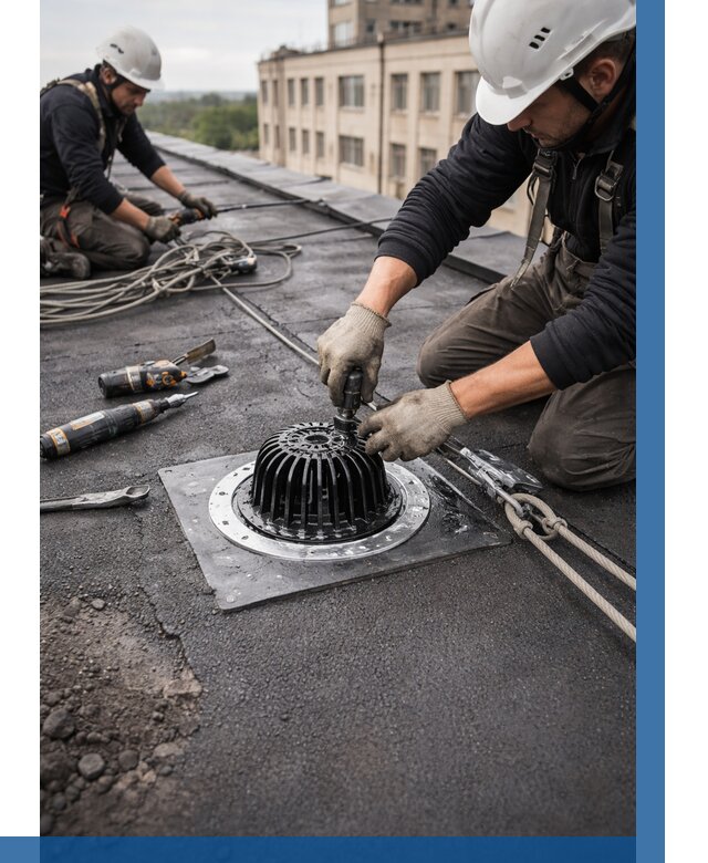 Установка водосточных воронок в Балтийске цена от 3568 р. | ВЫСОТНИК-Блт