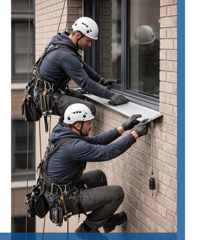 Монтаж оконных отливов под ключ в Балтийске от 3568 р. | ВЫСОТНИК-Блт