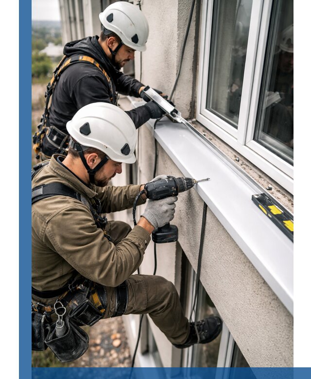 Профессиональный монтаж оконных отливов и отведения воды в Балтийске