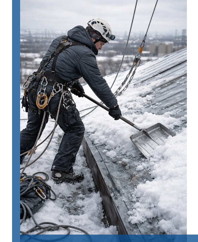 Профессиональная очистка кровли от снега и наледи в Балтийске