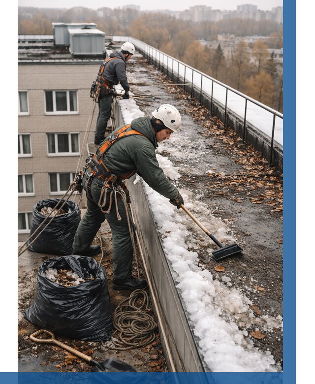 Очистка кровли по периметру в Балтийске от 561 р. | ВЫСОТНИК-Блт