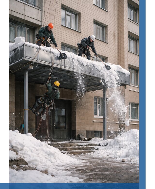 Очистка козырьков от снега в Балтийске от 3568 р. | ВЫСОТНИК-Блт