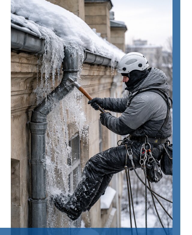 Очистка водостоков от льда в Балтийске от 3568 р. | ВЫСОТНИК-Блт