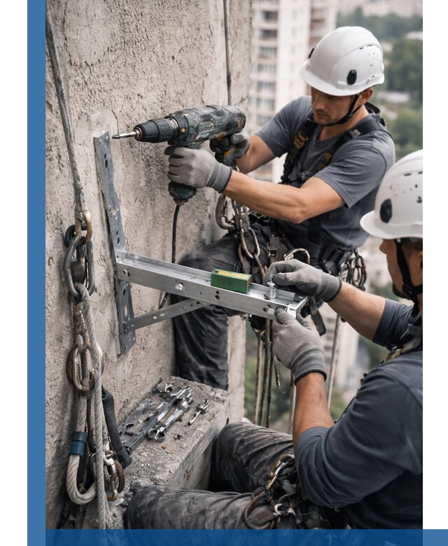 Установка кронштейнов кондиционера и крепежа в Балтийске