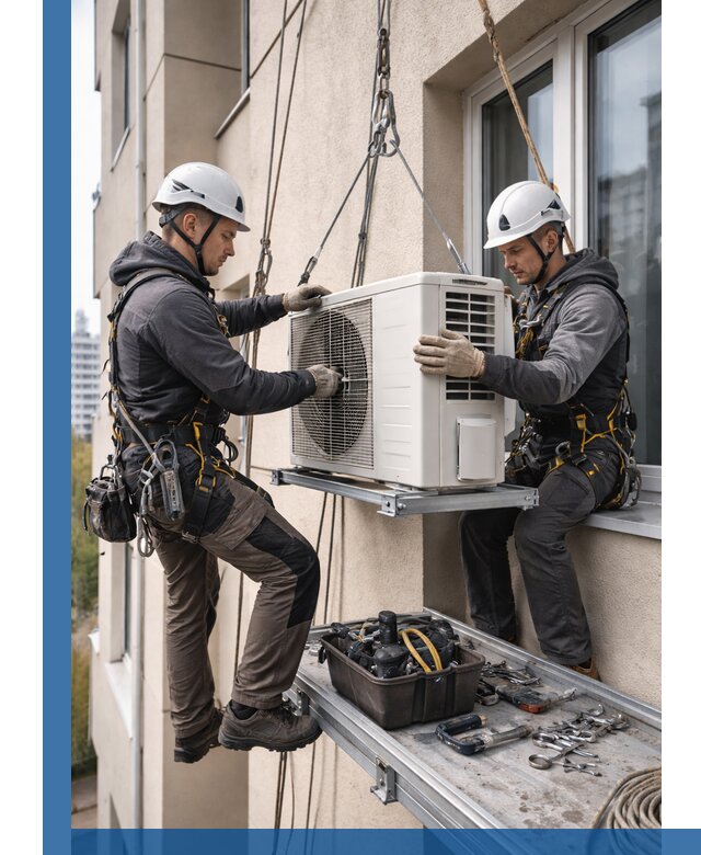 Перенос внешнего блока кондиционера в Балтийске с монтажом и крепежом