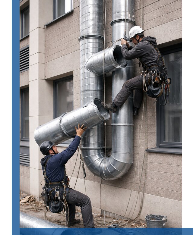 Монтаж фасадных воздуховодов в Балтийске с герметизацией и крепежом