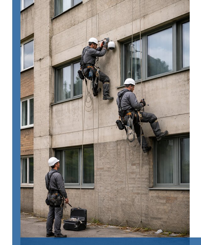 Монтаж фасадных камер видеонаблюдения в Балтийске под ключ