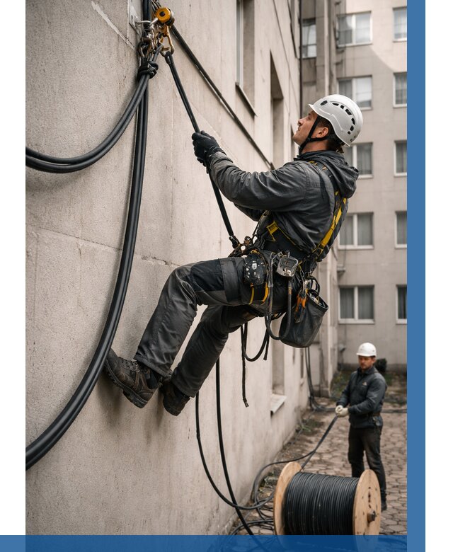 Протяжка кабеля питания на высоте в Балтийске от 459 р. | ВЫСОТНИК-Блт