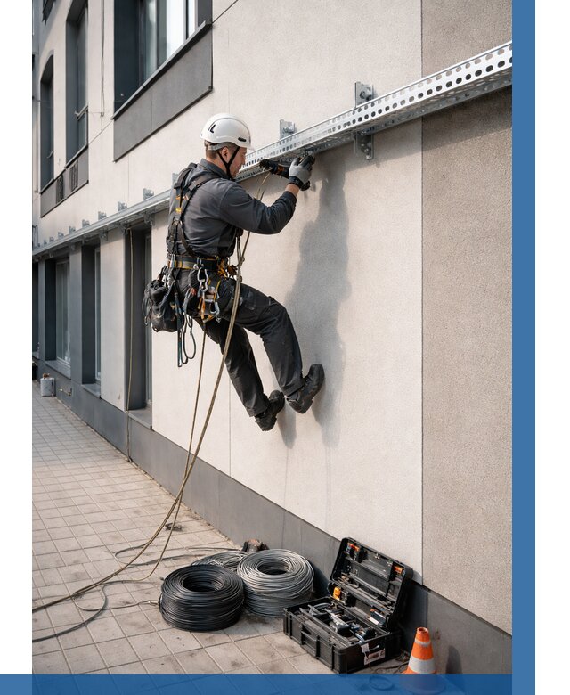 Монтаж кабельных лотков на фасаде в Балтийске от 1223 р. | ВЫСОТНИК-Блт