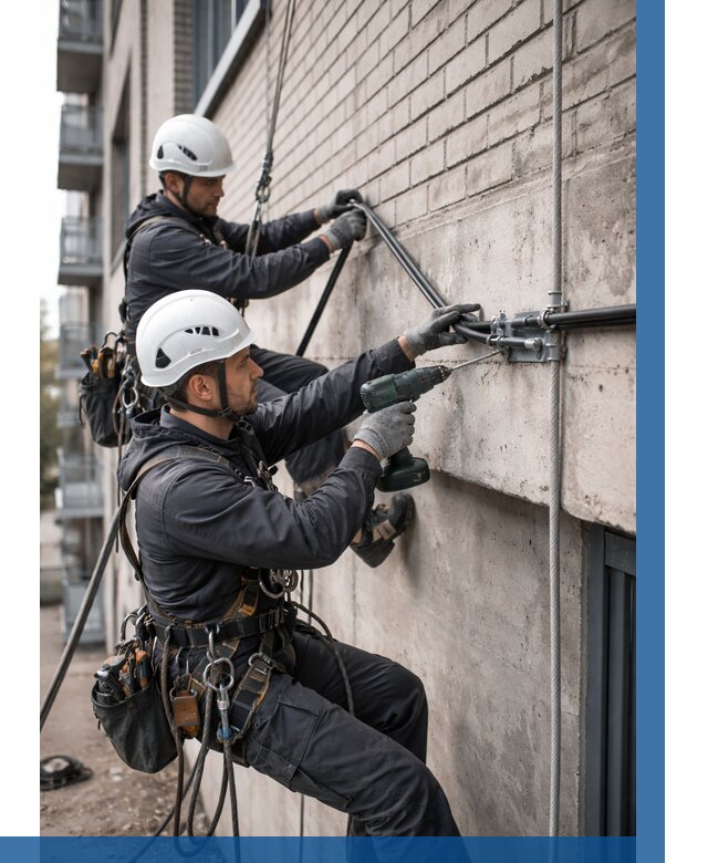 Крепление кабеля на фасаде в Балтийске от 357 р. | ВЫСОТНИК-Блт