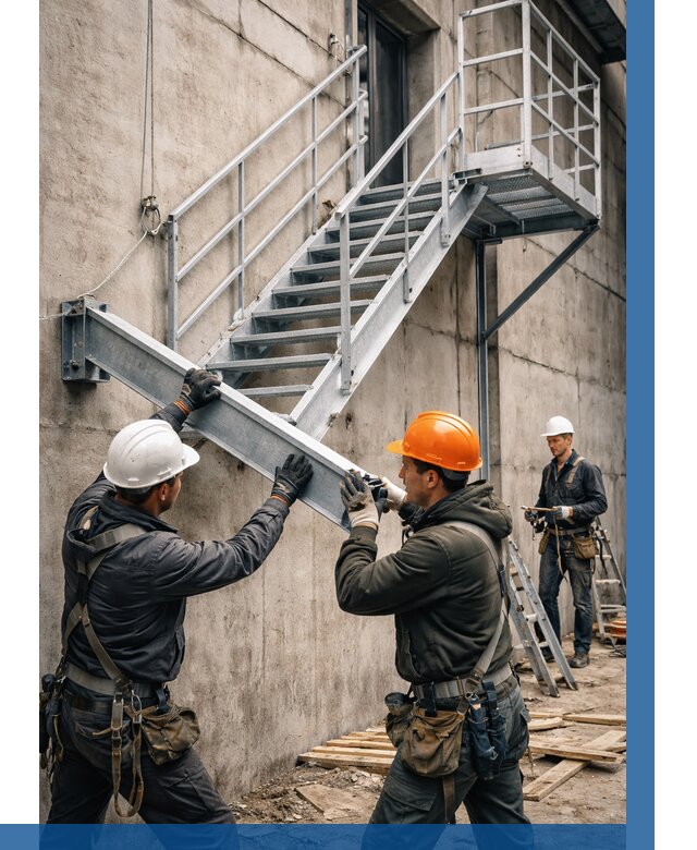 Монтаж металлических лестниц в Балтийске от 15293 р. | ВЫСОТНИК-Блт