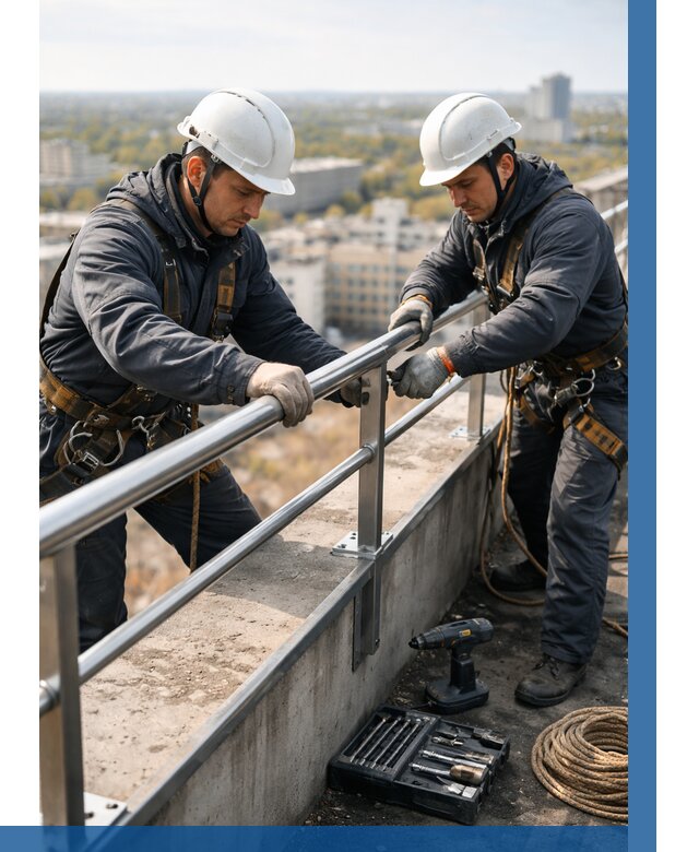 Монтаж перил на высоте в Балтийске от 2549 р. | ВЫСОТНИК-Блт