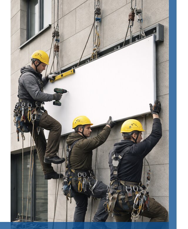 Монтаж рекламной вывески в Балтийске от 8156 р. | ВЫСОТНИК-Блт