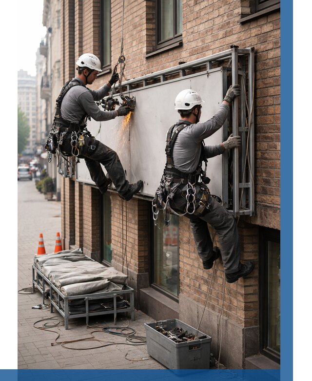 Демонтаж рекламной вывески в Балтийске от 6627 р. | ВЫСОТНИК-Блт