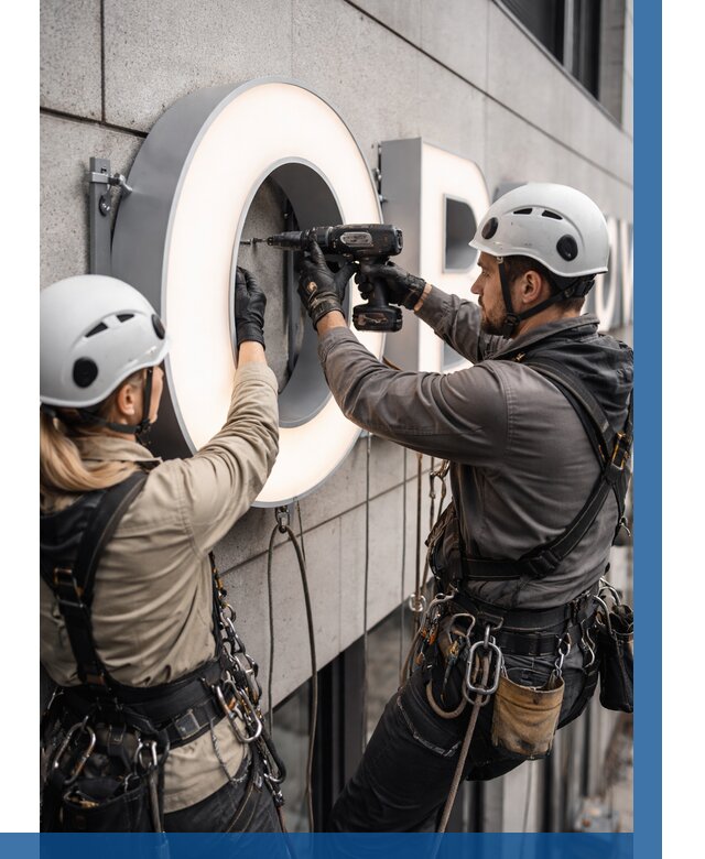 Монтаж световых букв в Балтийске от 3059 р. под ключ ВЫСОТНИК-Блт